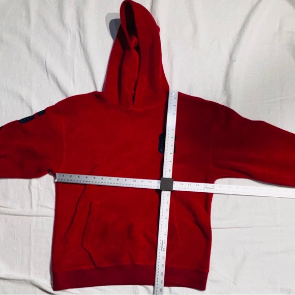 GAP Red Hoodie Youth XL/Women Small Soft Fleece Hoodie Pullover Retro Sweatshirt - Picture 10 of 14